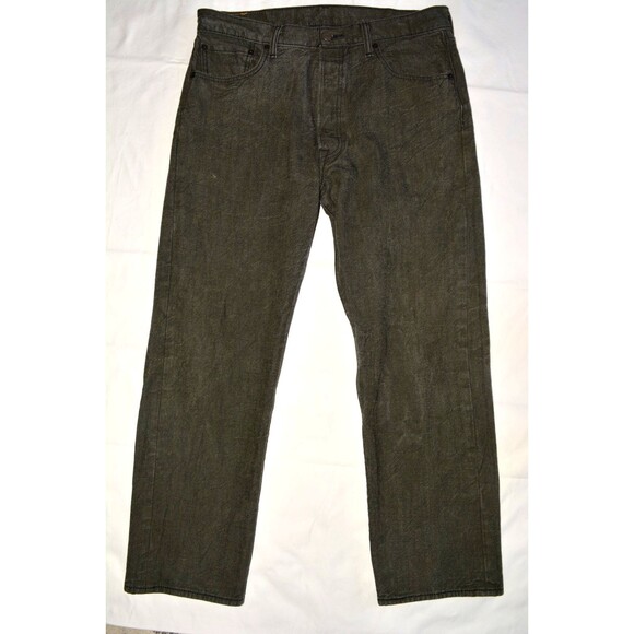 Levi’s 501 Men’s Jeans 36x30 Gray Black Button Fly Straight Leg Denim Pants - Picture 1 of 5